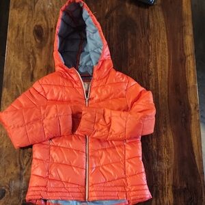 Zara Bright Orange Kids Puffer Jacket Sz9-10 Great Condition